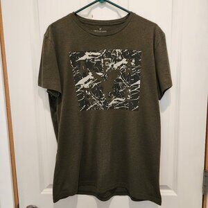 Mens American Eagle Outfitters Seriously Soft Green Logo T-Shirt, Size Large